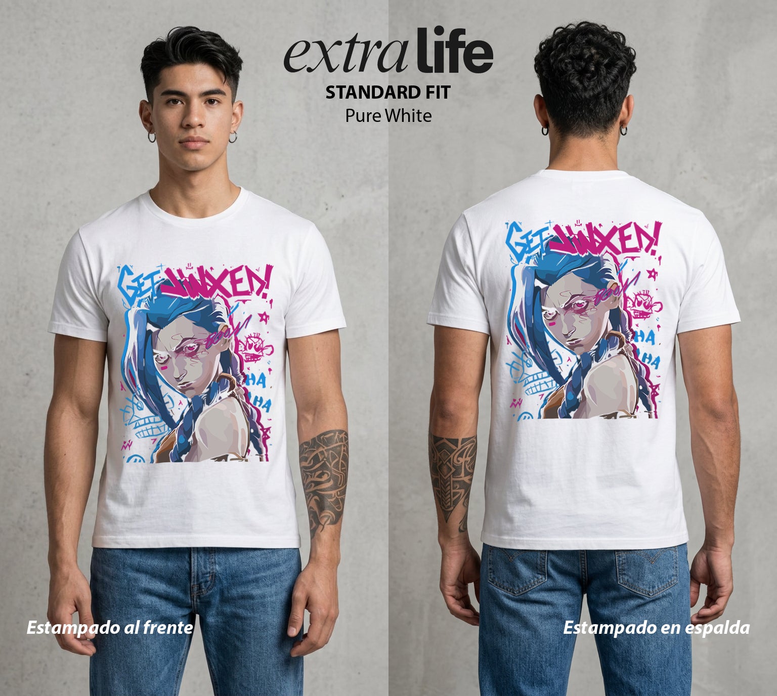 La Ciudad Dividida | La Chica del Explosivo #00144 - Playera Standard Fit | Pure White - Foto en modelo
