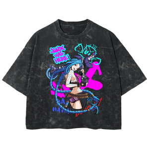 Playera streetwear premium de anime y gaming ExtraLife MX, corte boxy deluxe mineral wash heavyweight en color Acid Wash, moda urbana mexicana de culto.