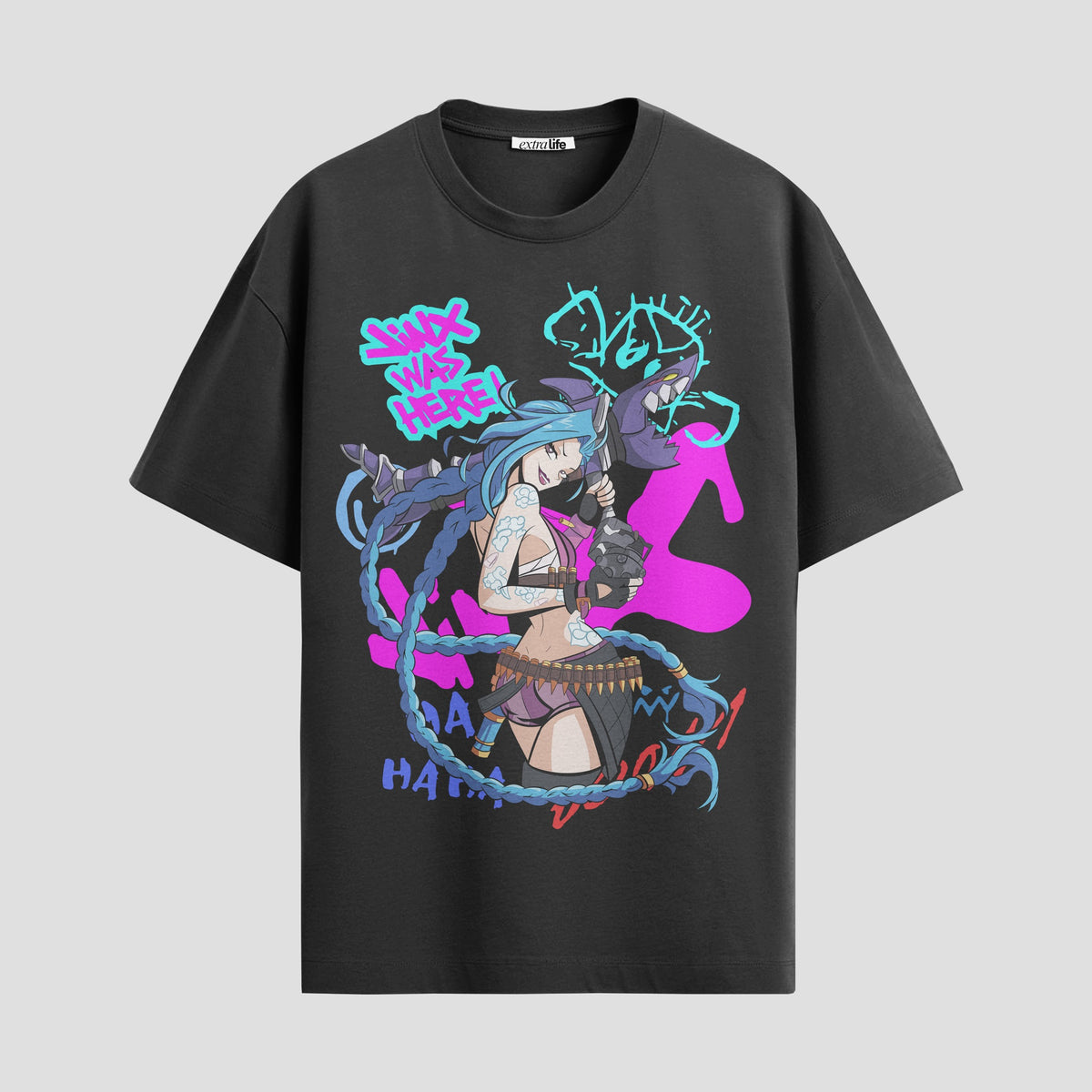 Playera urbana de anime y gaming ExtraLife MX, corte Classic Premium unisex ligero y transpirable en color Deep Black y Pure White, ropa de uso diario para gym y casual.