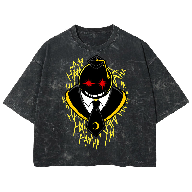 Playera streetwear premium de anime y gaming ExtraLife MX, corte boxy deluxe mineral wash heavyweight en color Acid Wash, moda urbana mexicana de culto.