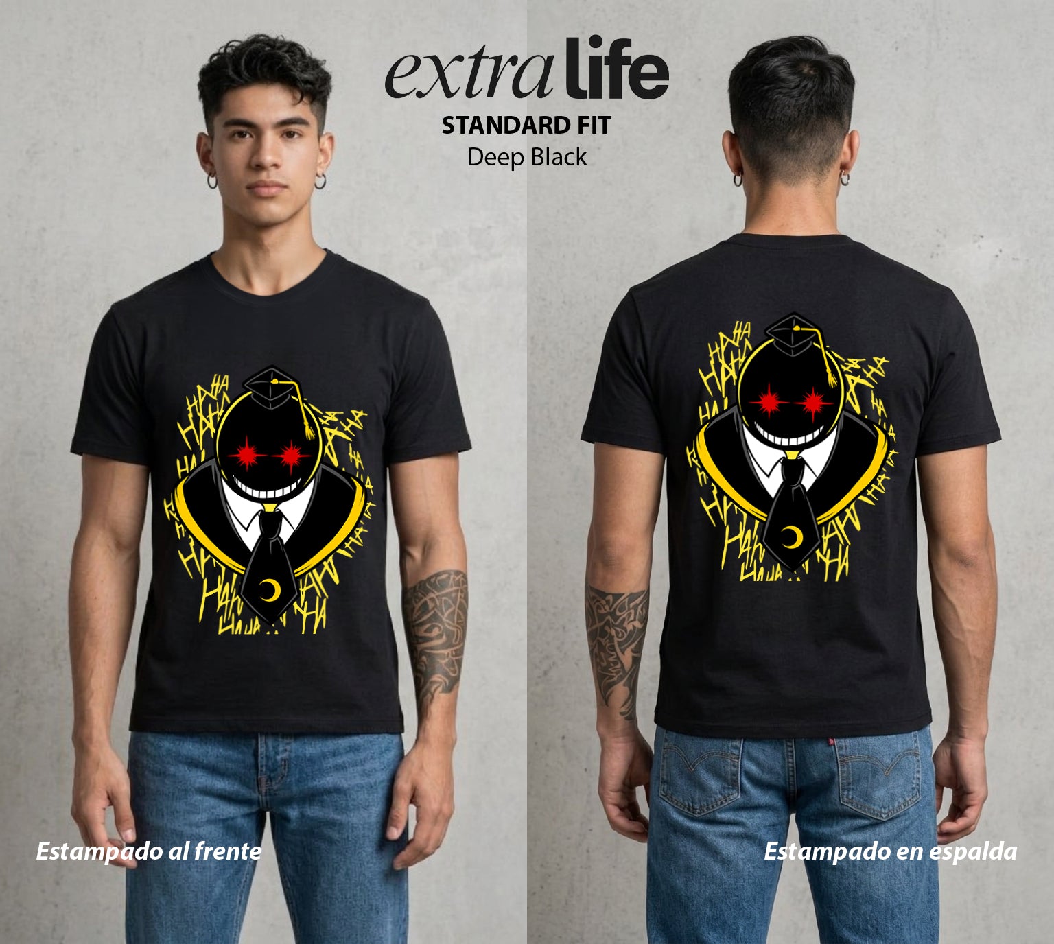La Clase del Pulpo | El Mejor Maestro del Mundo #00151 - Playera Standard Fit | Deep Black - Foto en modelo