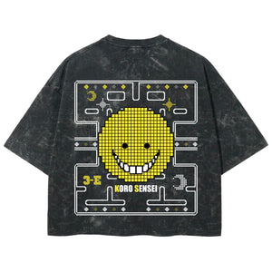 Playera streetwear premium de anime y gaming ExtraLife MX, corte boxy deluxe mineral wash heavyweight en color Acid Wash, moda urbana mexicana de culto.