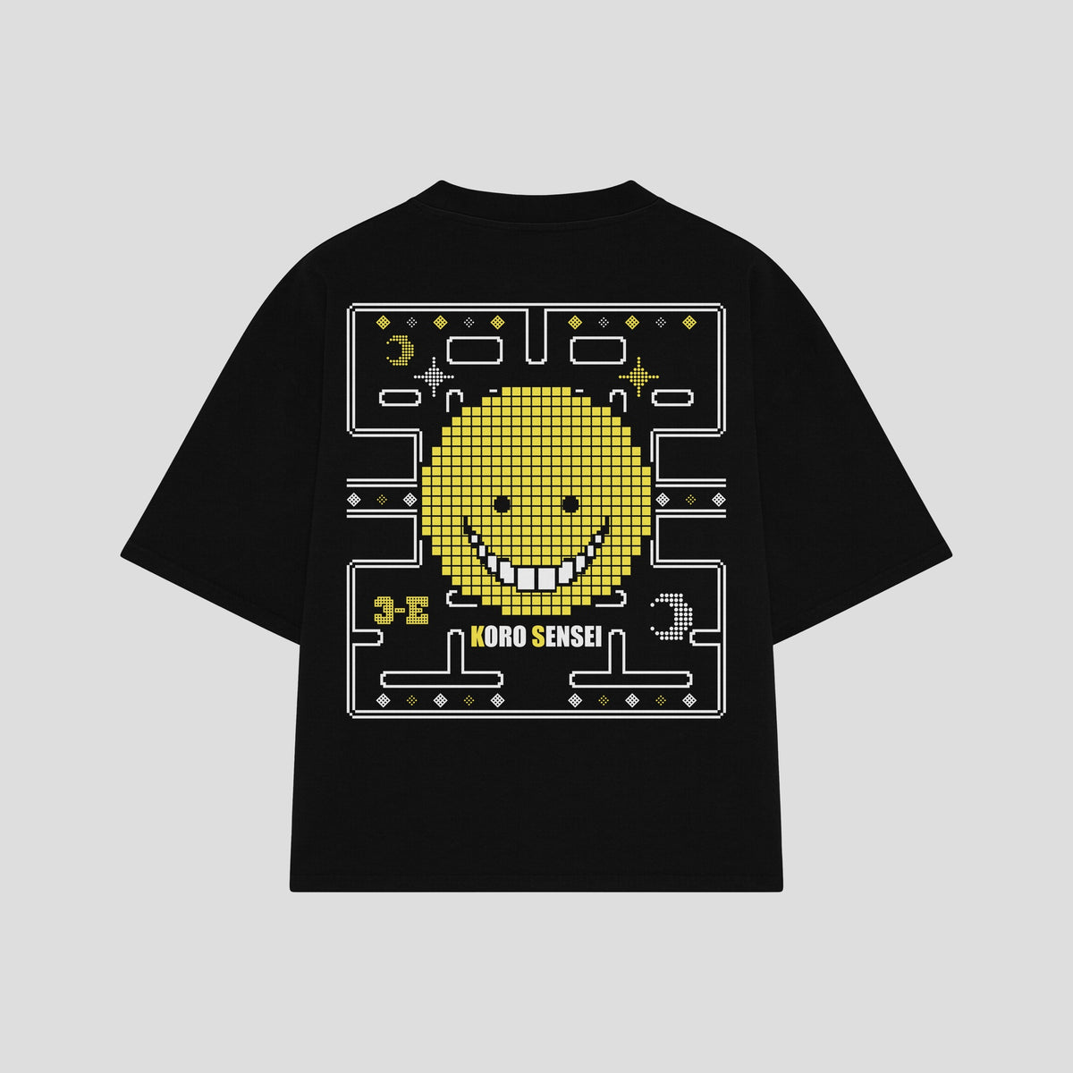 Playera streetwear premium de anime y gaming ExtraLife MX, corte oversized drop shoulder ligero y fresco en color Deep Black y Off-White, moda urbana mexicana de culto.