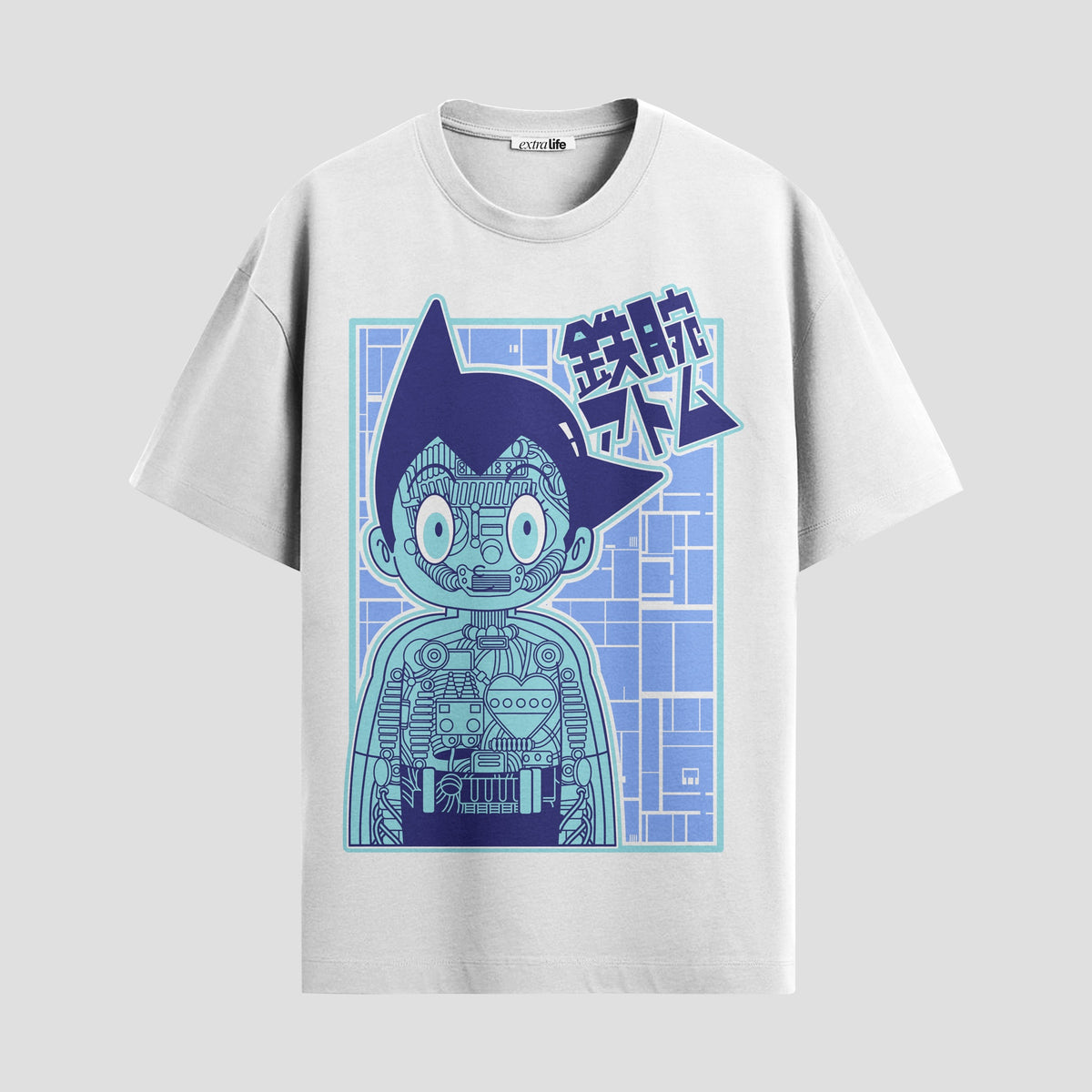 Playera urbana de anime y gaming ExtraLife MX, corte Classic Premium unisex ligero y transpirable en color Deep Black y Pure White, ropa de uso diario para gym y casual.