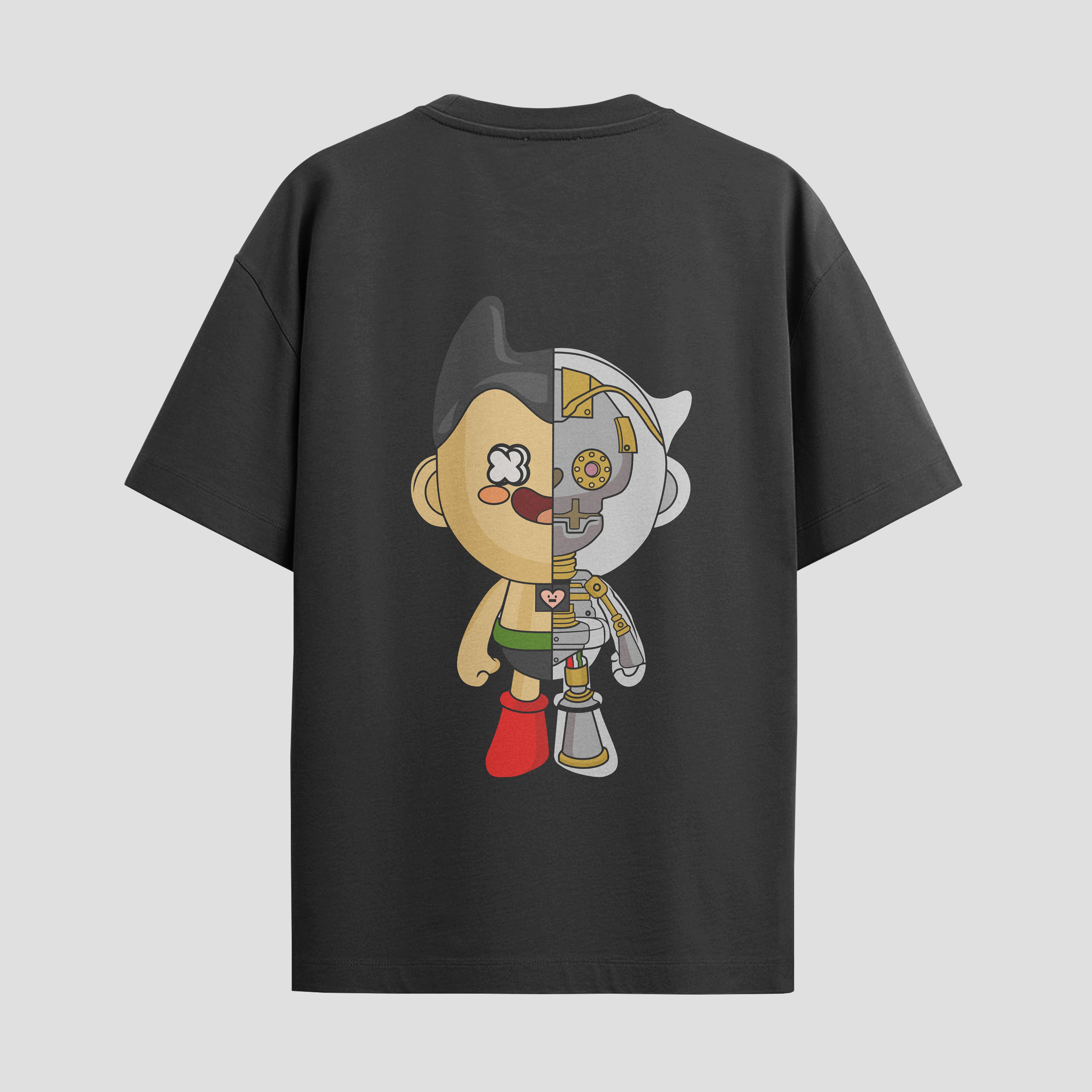 Playera urbana de anime y gaming ExtraLife MX, corte Standard Fit unisex ligero y transpirable en color Deep Black y Pure White, ropa de uso diario para gym y casual.