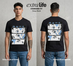 Los Cuatro Elementos | Los Guardianes del Elemento #00157 - Playera Standard Fit | Deep Black - Foto en modelo