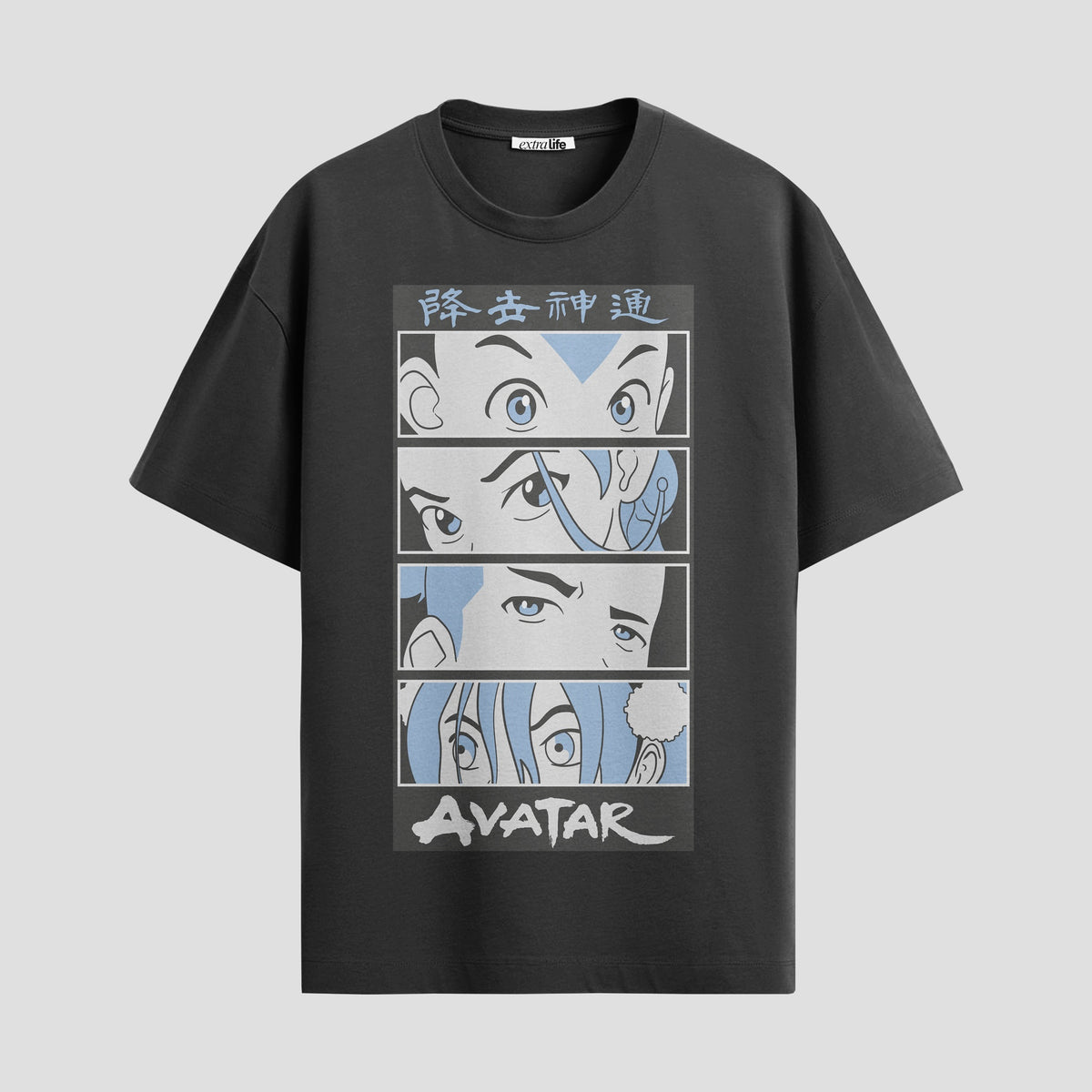 Playera urbana de anime y gaming ExtraLife MX, corte Classic Premium unisex ligero y transpirable en color Deep Black y Pure White, ropa de uso diario para gym y casual.