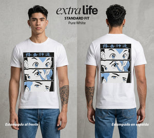Los Cuatro Elementos | Los Guardianes del Elemento #00157 - Playera Standard Fit | Pure White - Foto en modelo