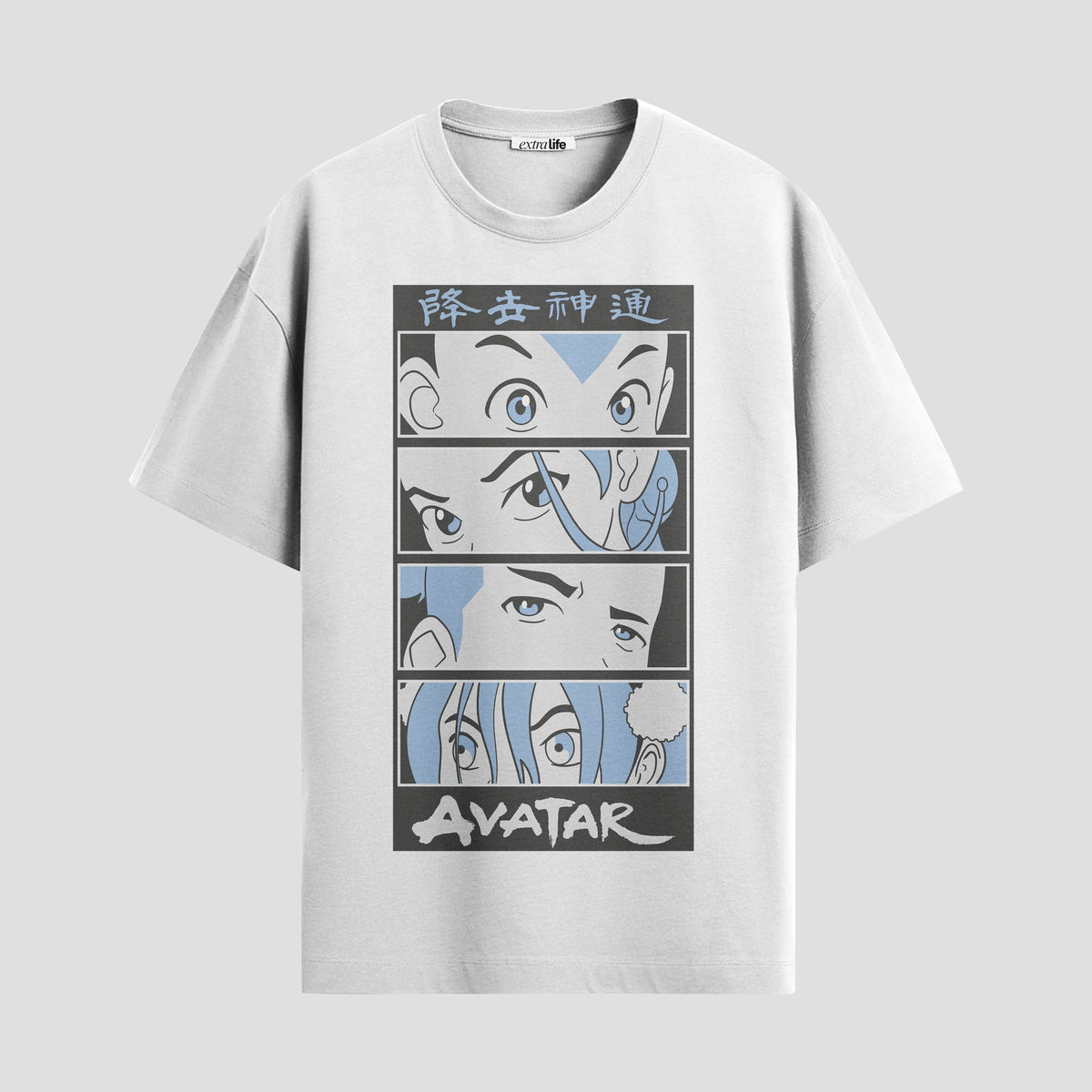 Playera urbana de anime y gaming ExtraLife MX, corte Classic Premium unisex ligero y transpirable en color Deep Black y Pure White, ropa de uso diario para gym y casual.