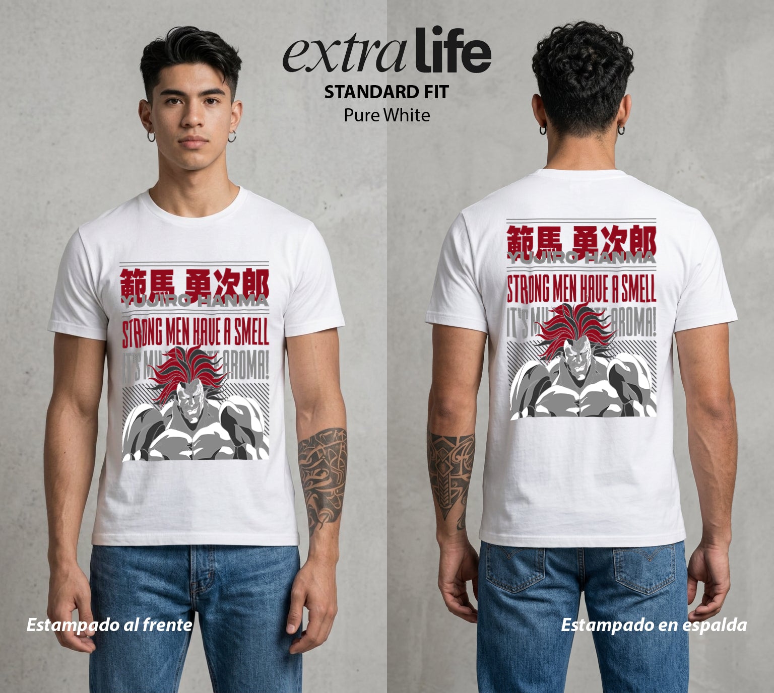 Los Combatientes del Submundo | El Mas Fuerte del Submundo #00159 - Playera Standard Fit | Pure White - Foto en modelo