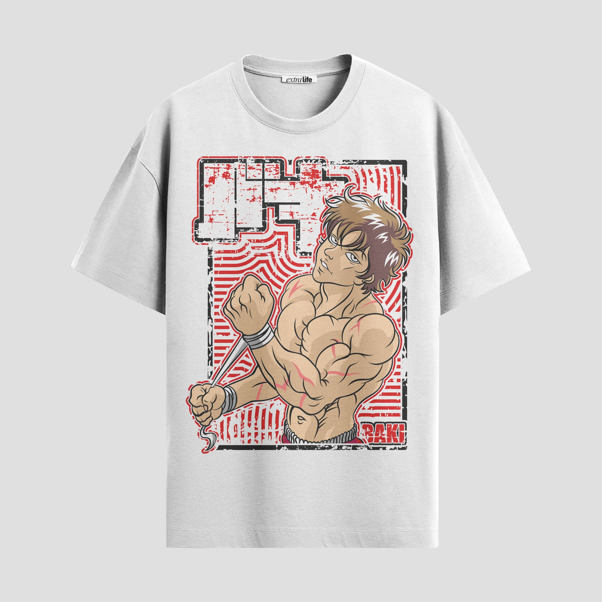 Playera urbana de anime y gaming ExtraLife MX, corte Classic Premium unisex ligero y transpirable en color Deep Black y Pure White, ropa de uso diario para gym y casual.