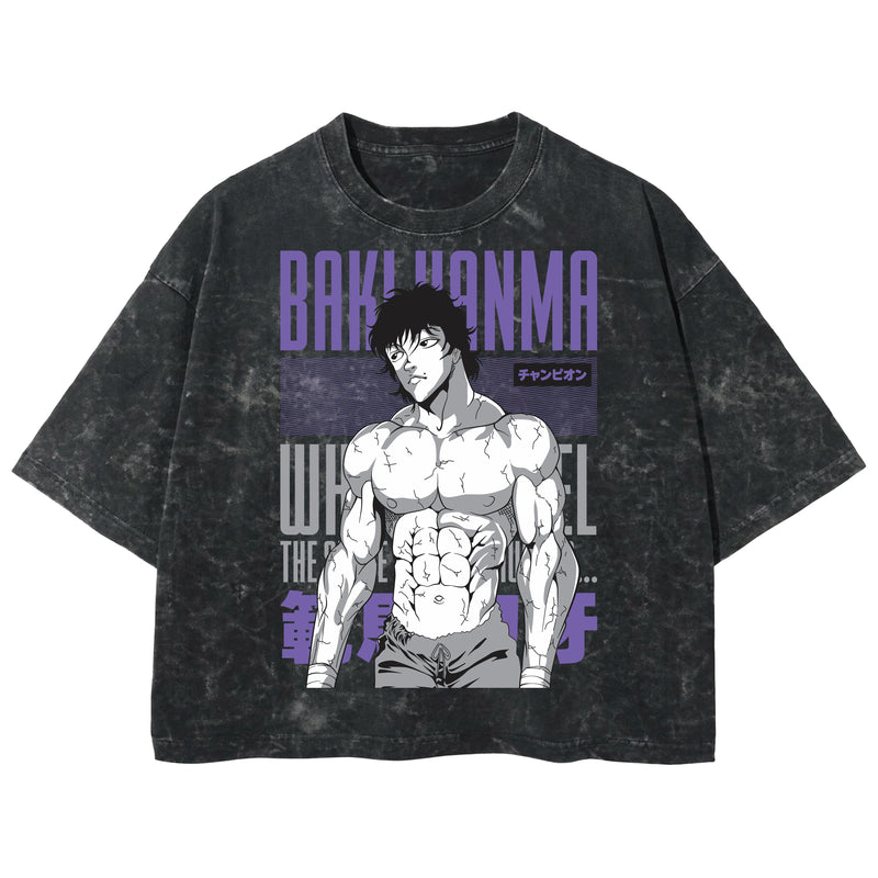 Playera streetwear premium de anime y gaming ExtraLife MX, corte boxy deluxe mineral wash heavyweight en color Acid Wash, moda urbana mexicana de culto.