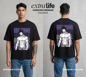 Los Combatientes del Submundo | El Guerrero del Basurero #00161 - Playera Oversized Premium | Deep Black - Foto en modelo