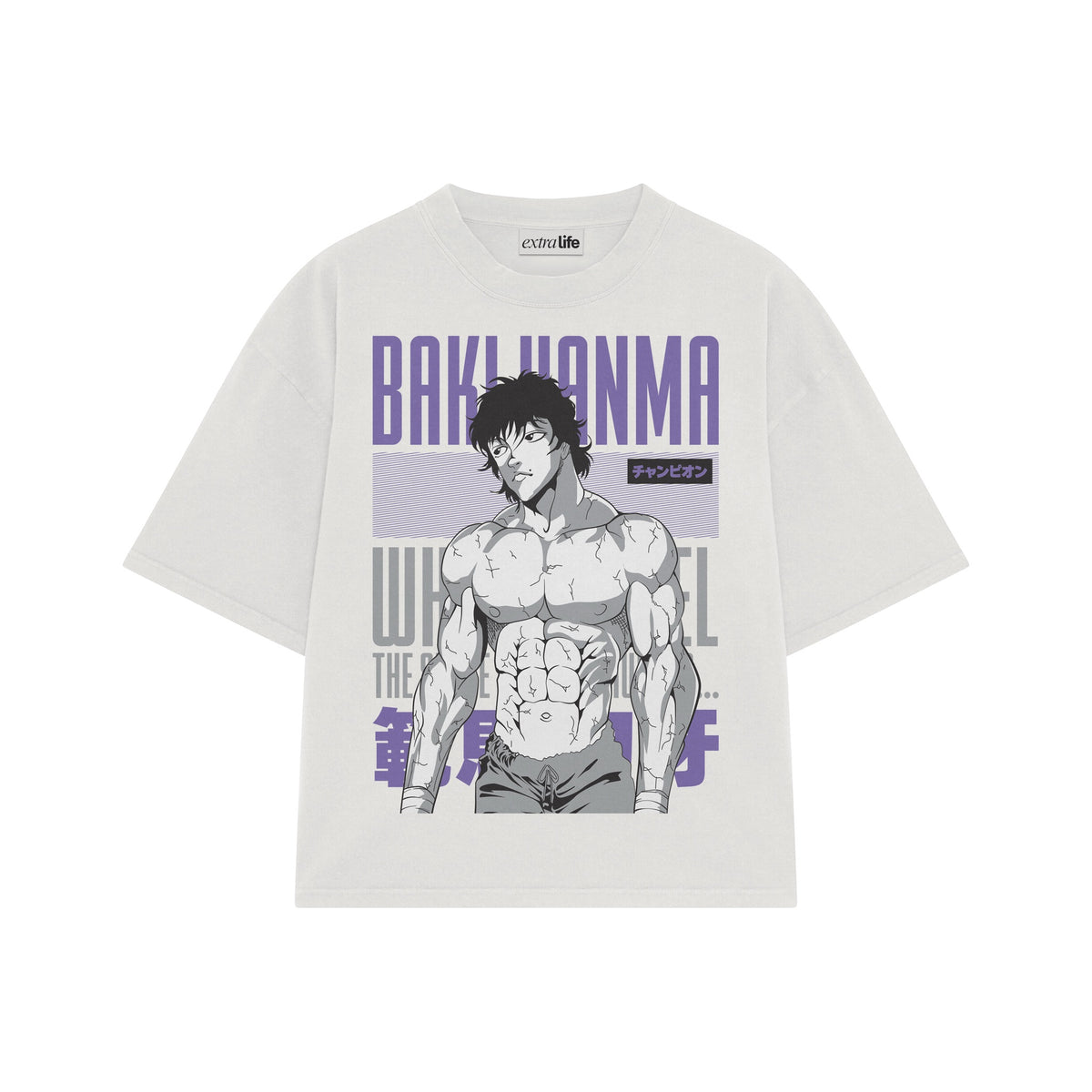 Playera streetwear premium de anime y gaming ExtraLife MX, corte oversized drop shoulder ligero y fresco en color Deep Black y Off-White, moda urbana mexicana de culto.