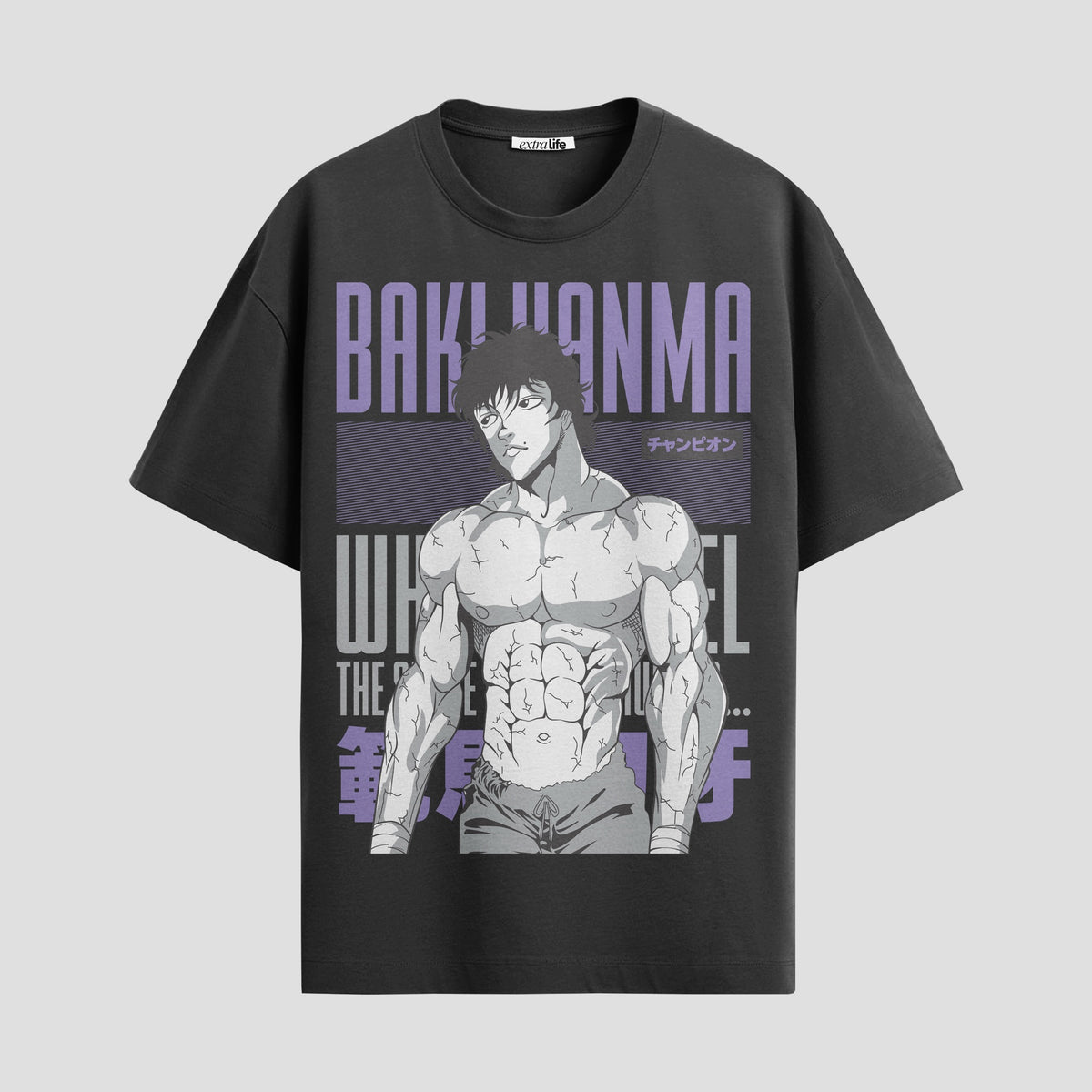 Playera urbana de anime y gaming ExtraLife MX, corte Classic Premium unisex ligero y transpirable en color Deep Black y Pure White, ropa de uso diario para gym y casual.