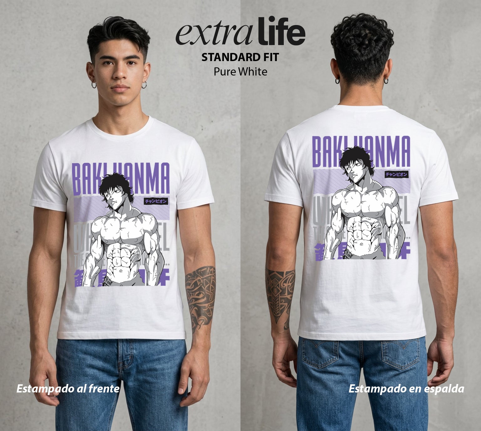 Los Combatientes del Submundo | El Guerrero del Basurero #00161 - Playera Standard Fit | Pure White - Foto en modelo