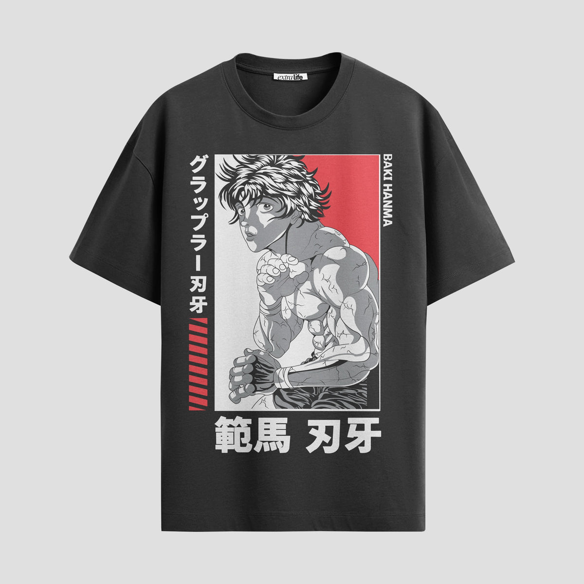 Playera urbana de anime y gaming ExtraLife MX, corte Classic Premium unisex ligero y transpirable en color Deep Black y Pure White, ropa de uso diario para gym y casual.