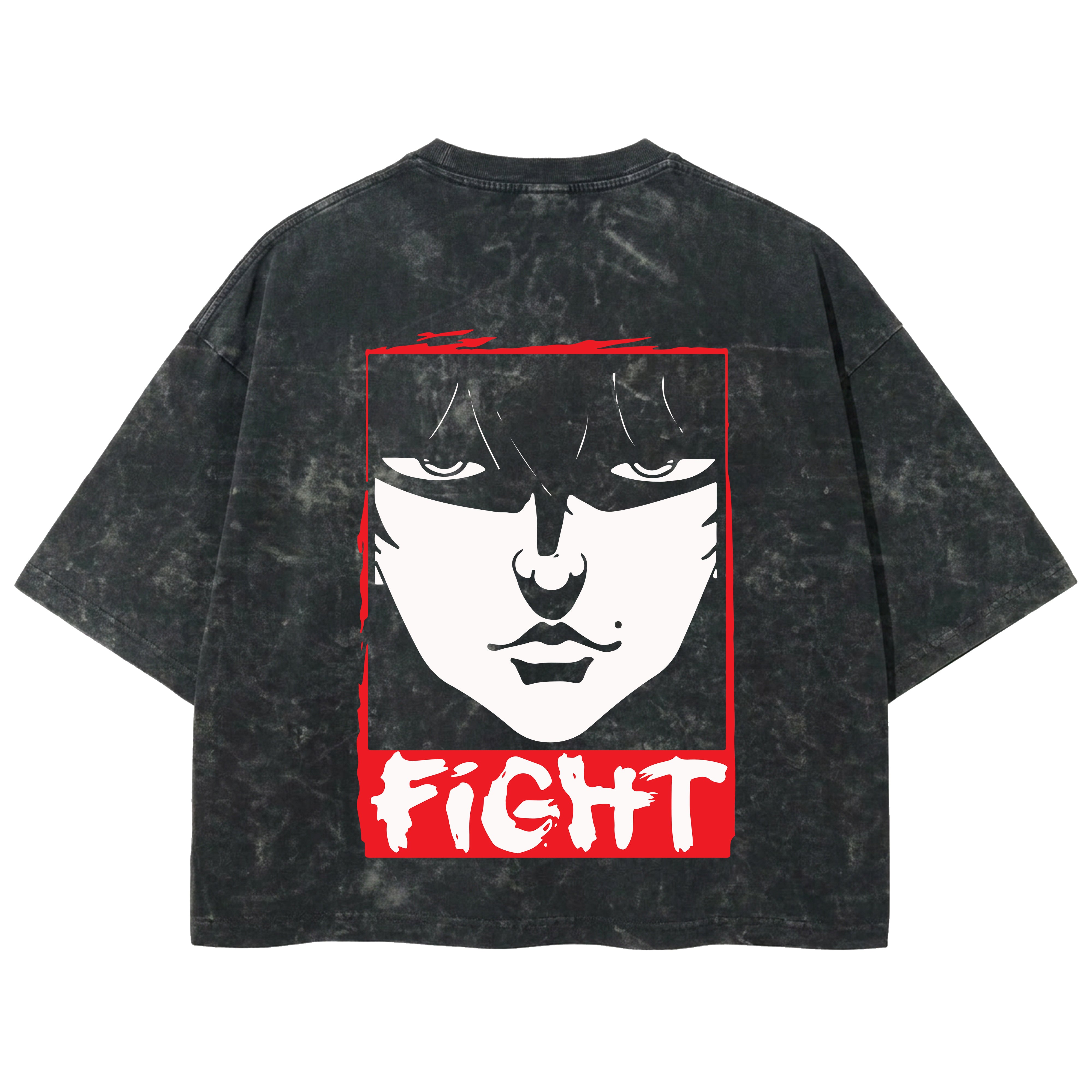 Playera streetwear premium de anime y gaming ExtraLife MX, corte boxy deluxe mineral wash heavyweight en color Acid Wash, moda urbana mexicana de culto.