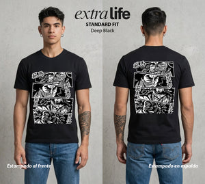 Los Combatientes del Submundo | El Hijo del Ogro #00170 - Playera Standard Fit | Deep Black - Foto en modelo