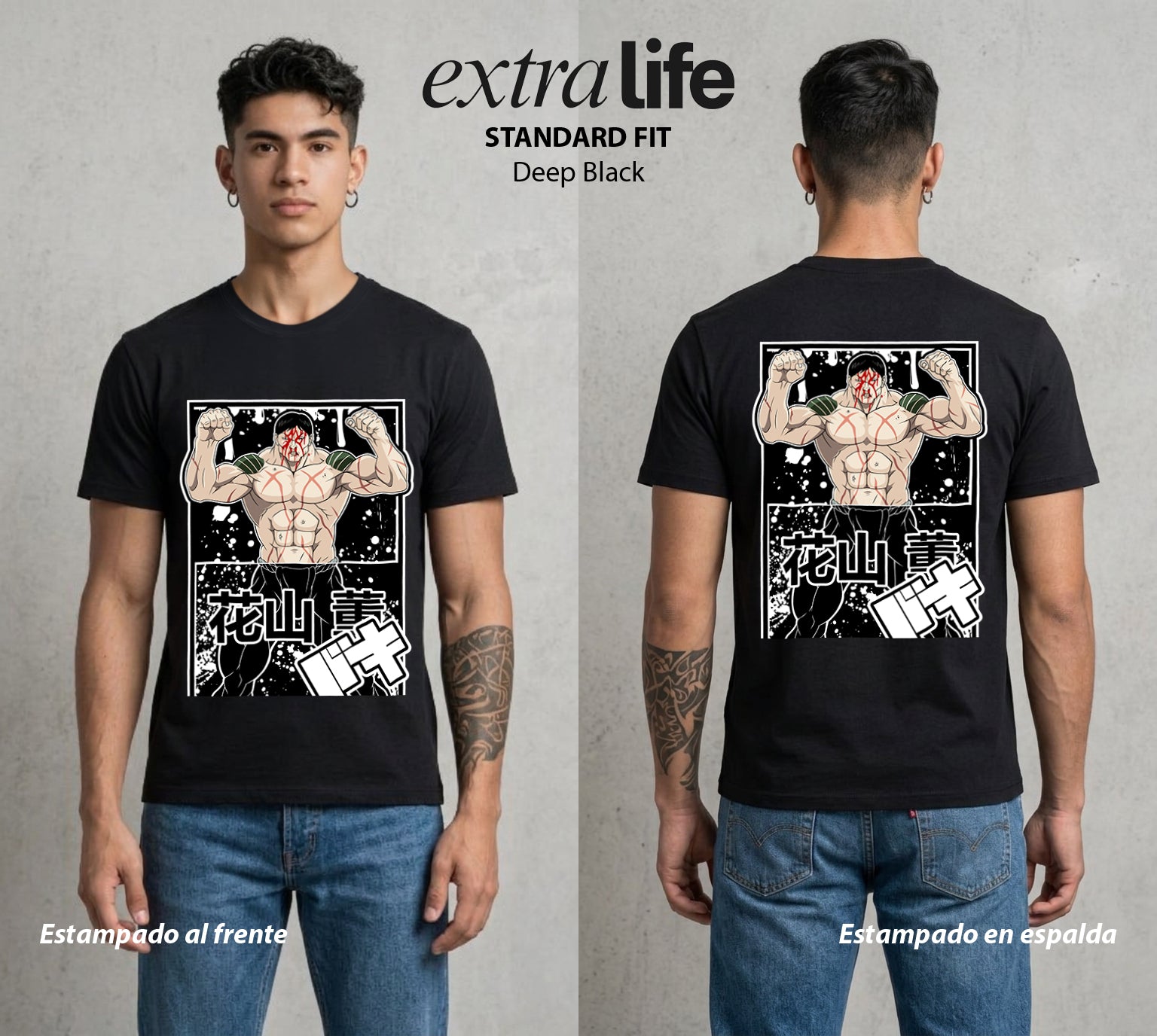 Los Combatientes del Submundo | El Hijo del Ogro #00171 - Playera Standard Fit | Deep Black - Foto en modelo