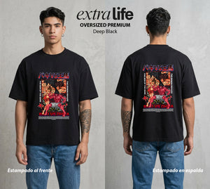 Los Combatientes del Submundo | El Hijo del Ogro #00172 - Playera Oversized Premium | Deep Black - Foto en modelo