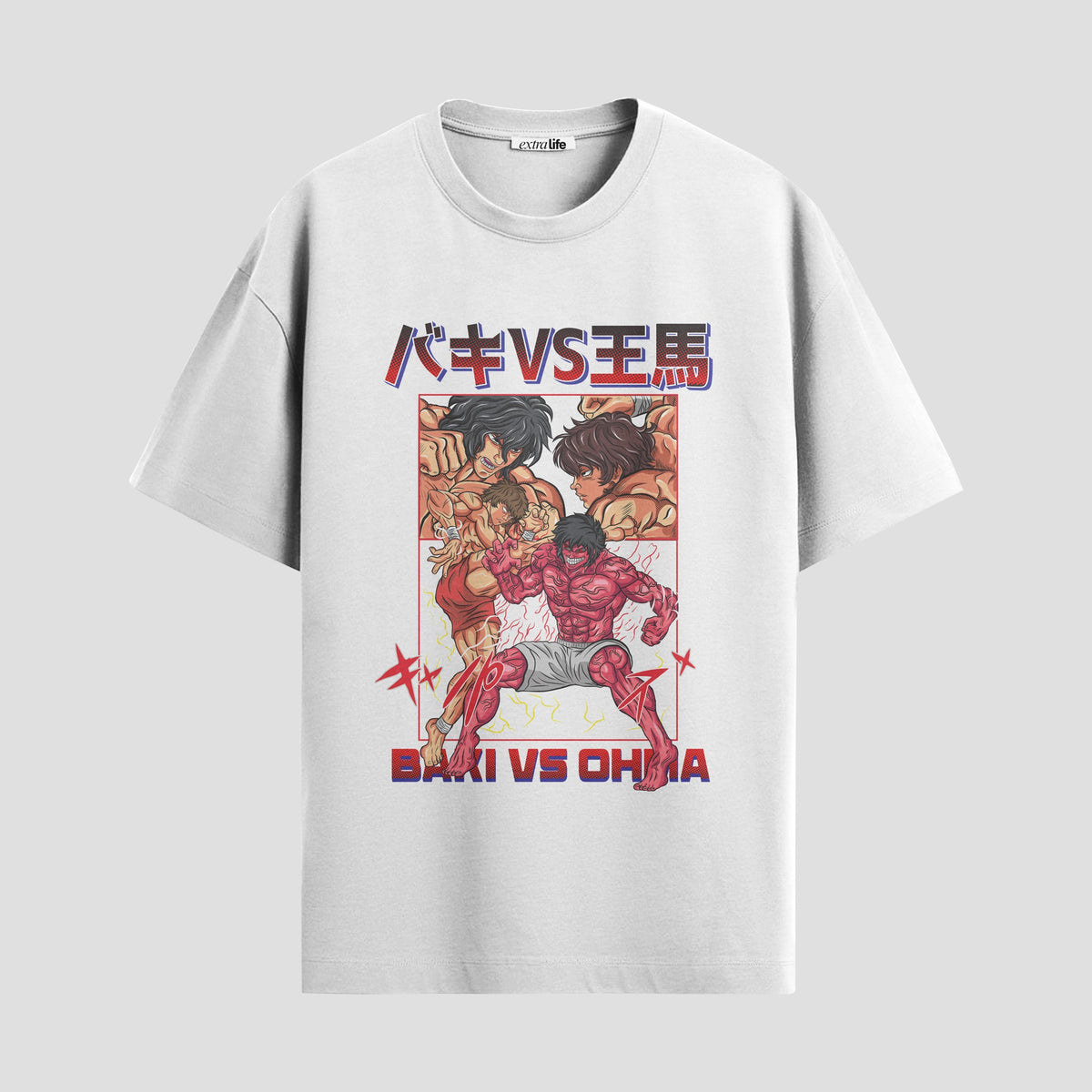 Playera urbana de anime y gaming ExtraLife MX, corte Classic Premium unisex ligero y transpirable en color Deep Black y Pure White, ropa de uso diario para gym y casual.