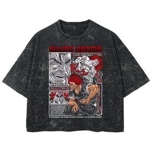 Playera streetwear premium de anime y gaming ExtraLife MX, corte boxy deluxe mineral wash heavyweight en color Acid Wash, moda urbana mexicana de culto.