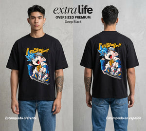 Los Hermanos del Asfalto | Mini 4WD al Limite #00178 - Playera Oversized Premium | Deep Black - Foto en modelo