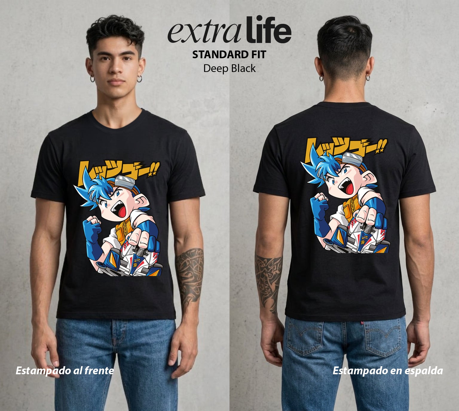 Los Hermanos del Asfalto | Mini 4WD al Limite #00178 - Playera Standard Fit | Deep Black - Foto en modelo