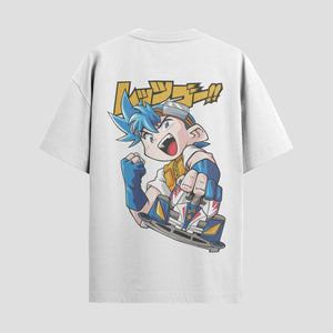Playera urbana de anime y gaming ExtraLife MX, corte Standard Fit unisex ligero y transpirable en color Deep Black y Pure White, ropa de uso diario para gym y casual.