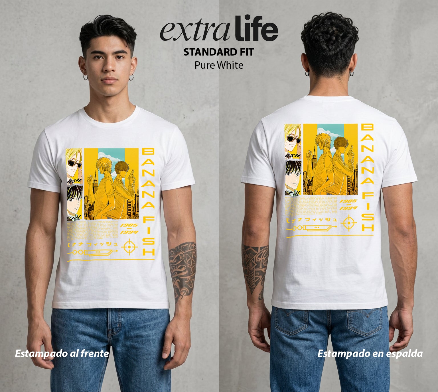El Pez del Asfalto | Ash y el Mar #00179 - Playera Standard Fit | Pure White - Foto en modelo