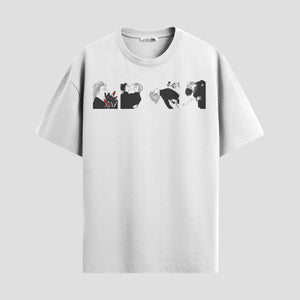 Playera urbana de anime y gaming ExtraLife MX, corte Standard Fit unisex ligero y transpirable en color Deep Black y Pure White, ropa de uso diario para gym y casual.
