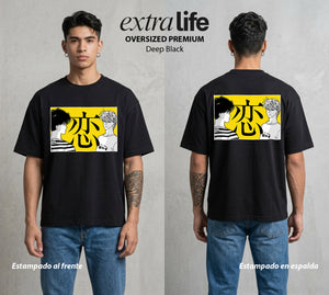 El Pez del Asfalto | La Historia del Pez #00181 - Playera Oversized Premium | Deep Black - Foto en modelo