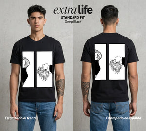 El Pez del Asfalto | El Asfalto y el Amor #00182 - Playera Standard Fit | Deep Black - Foto en modelo
