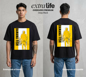 El Pez del Asfalto | La Portada Oscura #00184 - Playera Oversized Premium | Deep Black - Foto en modelo