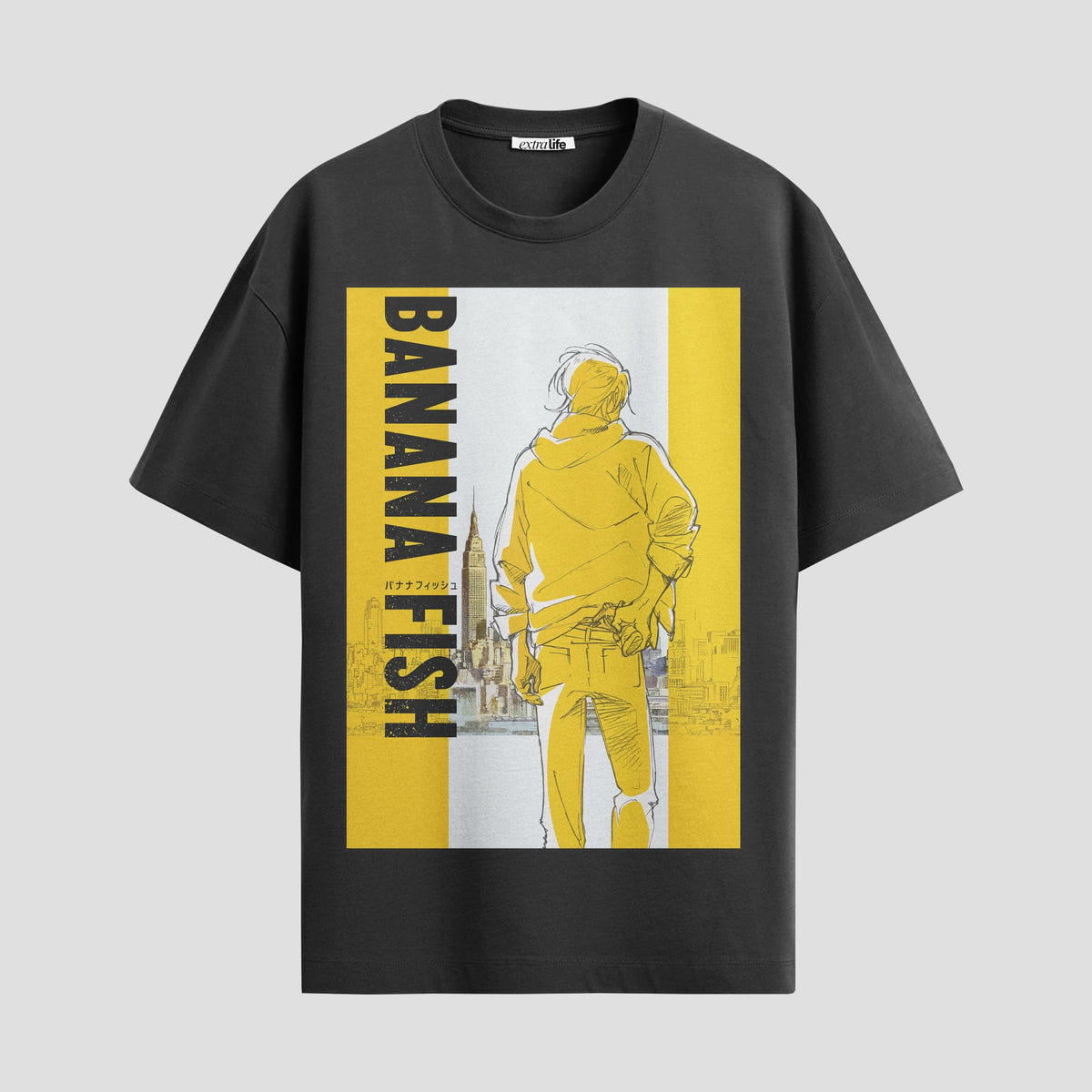 Playera urbana de anime y gaming ExtraLife MX, corte Classic Premium unisex ligero y transpirable en color Deep Black y Pure White, ropa de uso diario para gym y casual.