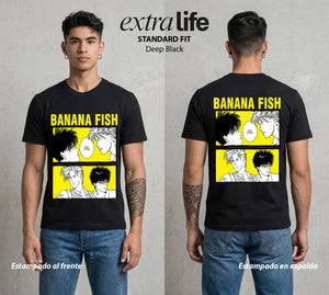El Pez del Asfalto | Las Mariposas Rotas #00185 - Playera Standard Fit | Deep Black - Foto en modelo