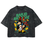 Playera streetwear premium de anime y gaming ExtraLife MX, corte boxy deluxe mineral wash heavyweight en color Acid Wash, moda urbana mexicana de culto.