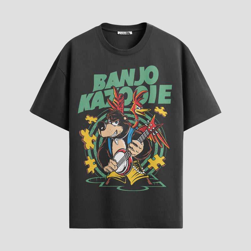 Playera urbana de anime y gaming ExtraLife MX, corte Standard Fit unisex ligero y transpirable en color Deep Black y Pure White, ropa de uso diario para gym y casual.