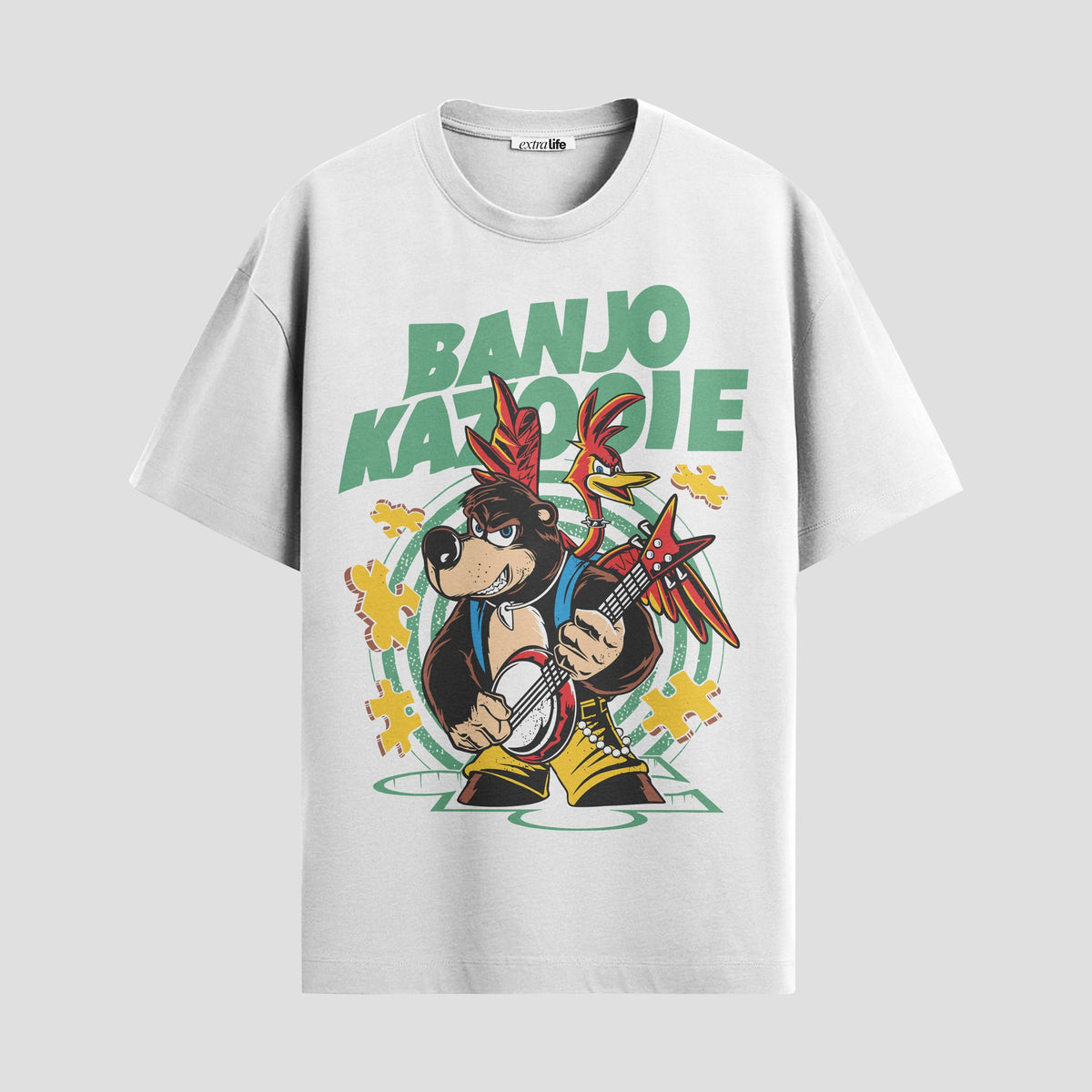 Playera urbana de anime y gaming ExtraLife MX, corte Classic Premium unisex ligero y transpirable en color Deep Black y Pure White, ropa de uso diario para gym y casual.