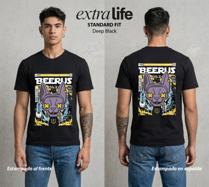 El Poder de las Esferas | El Dios de la Destruccion #00189 - Playera Standard Fit | Deep Black - Foto en modelo