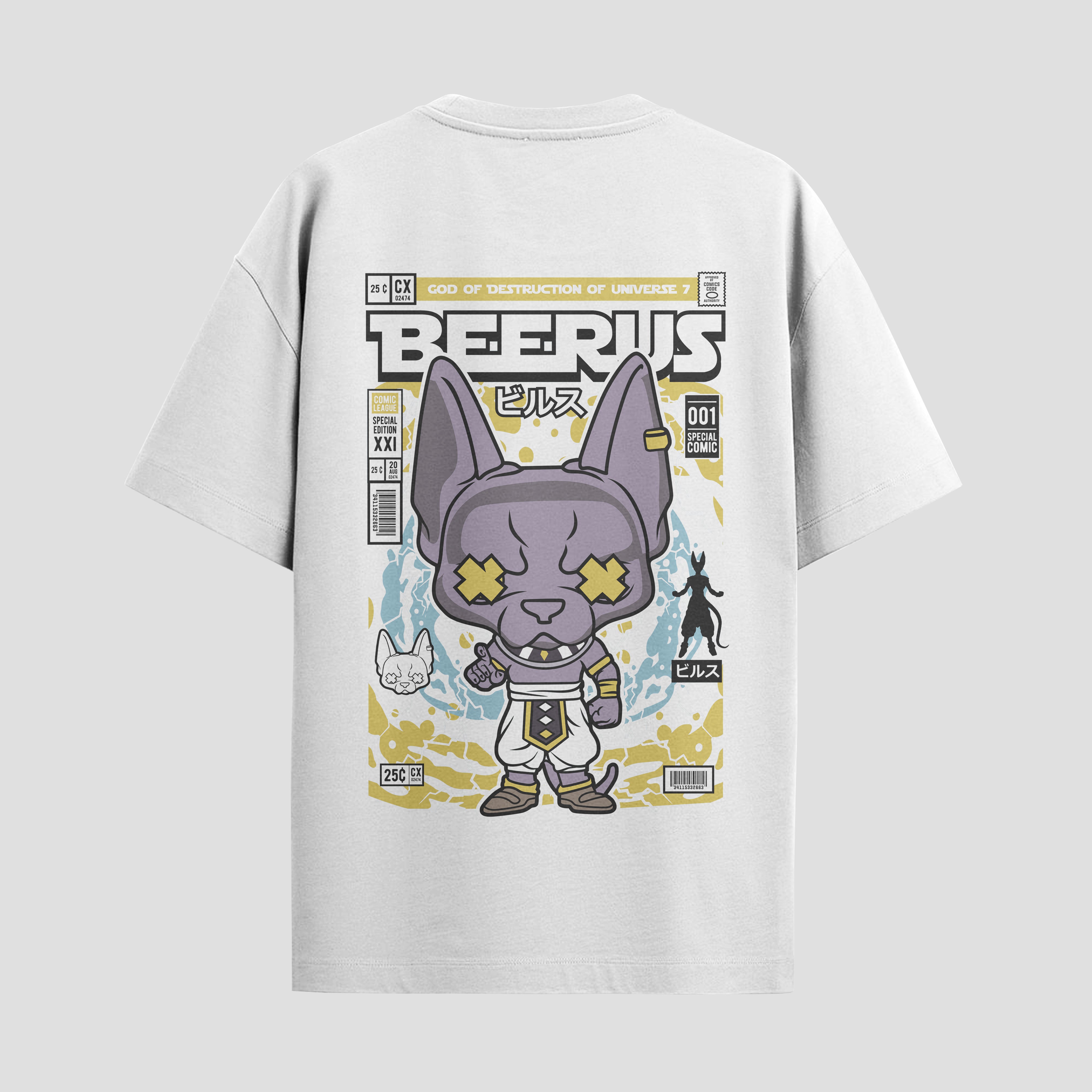 Playera urbana de anime y gaming ExtraLife MX, corte Standard Fit unisex ligero y transpirable en color Deep Black y Pure White, ropa de uso diario para gym y casual.