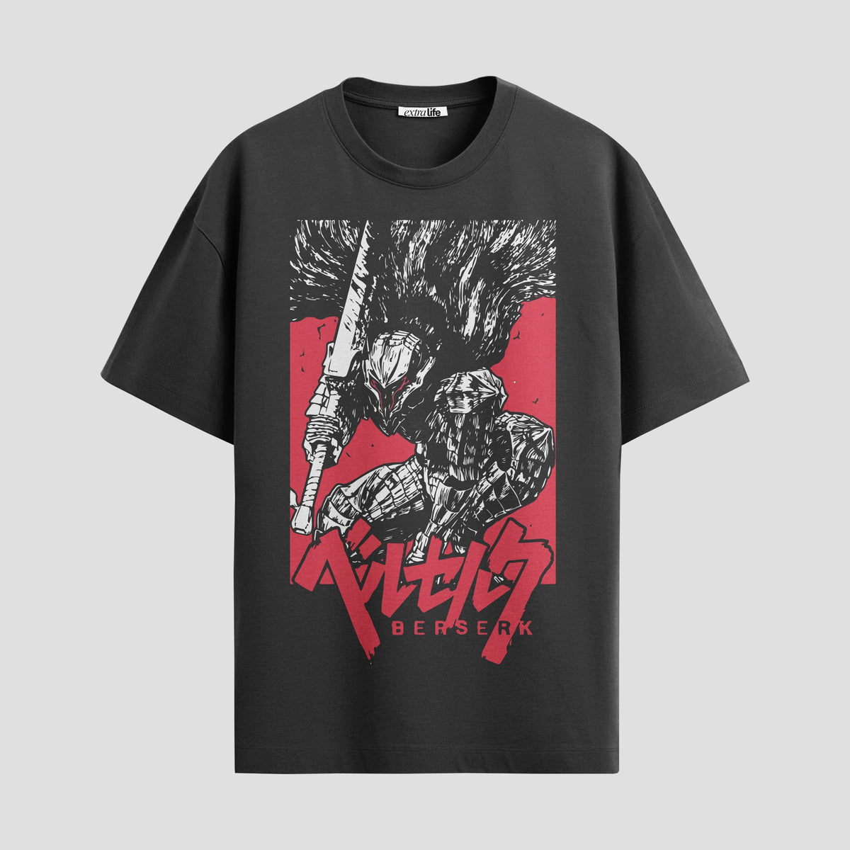 Playera urbana de anime y gaming ExtraLife MX, corte Classic Premium unisex ligero y transpirable en color Deep Black y Pure White, ropa de uso diario para gym y casual.