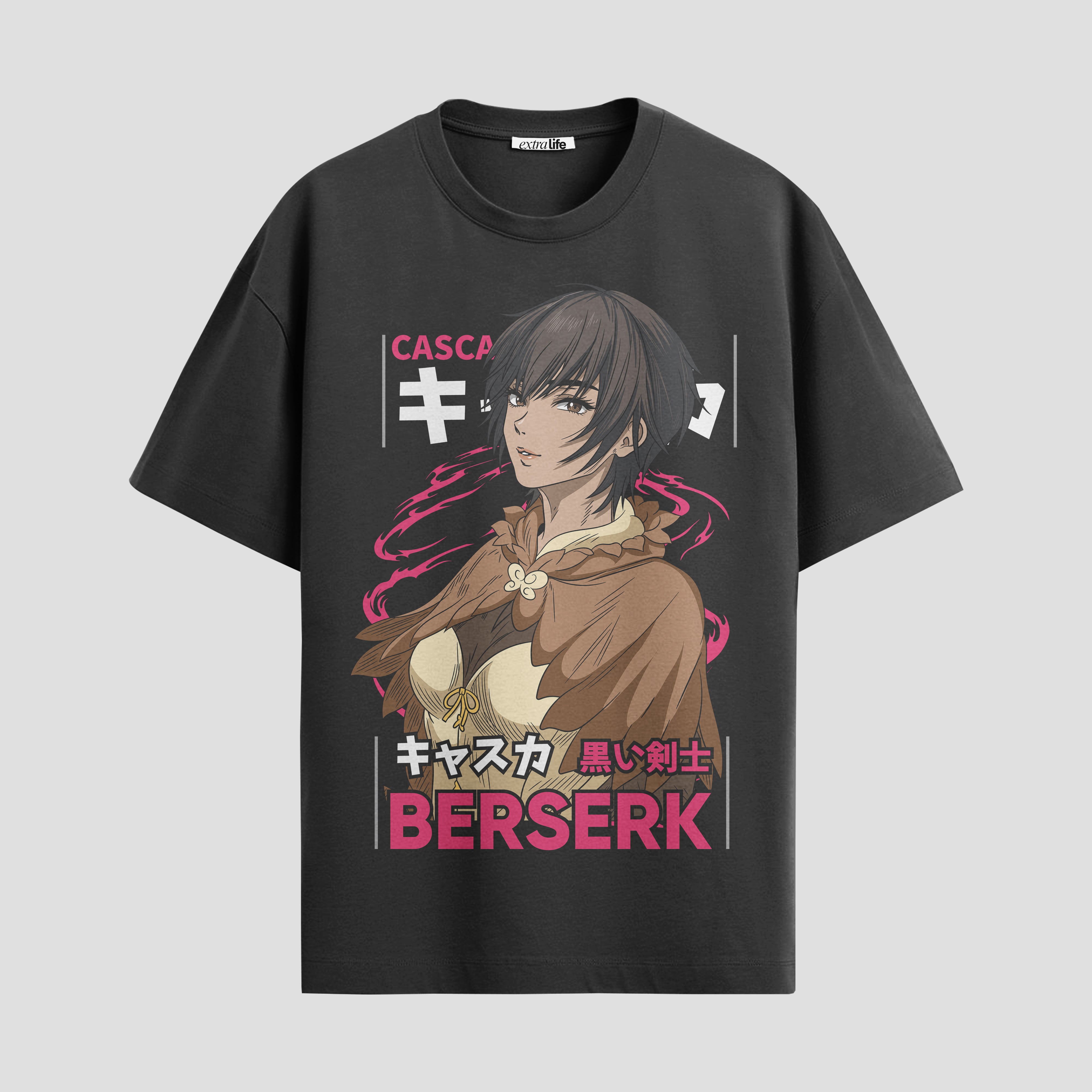 Playera urbana de anime y gaming ExtraLife MX, corte Standard Fit unisex ligero y transpirable en color Deep Black y Pure White, ropa de uso diario para gym y casual.