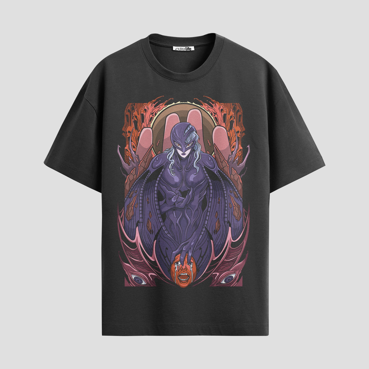 Playera urbana de anime y gaming ExtraLife MX, corte Classic Premium unisex ligero y transpirable en color Deep Black y Pure White, ropa de uso diario para gym y casual.