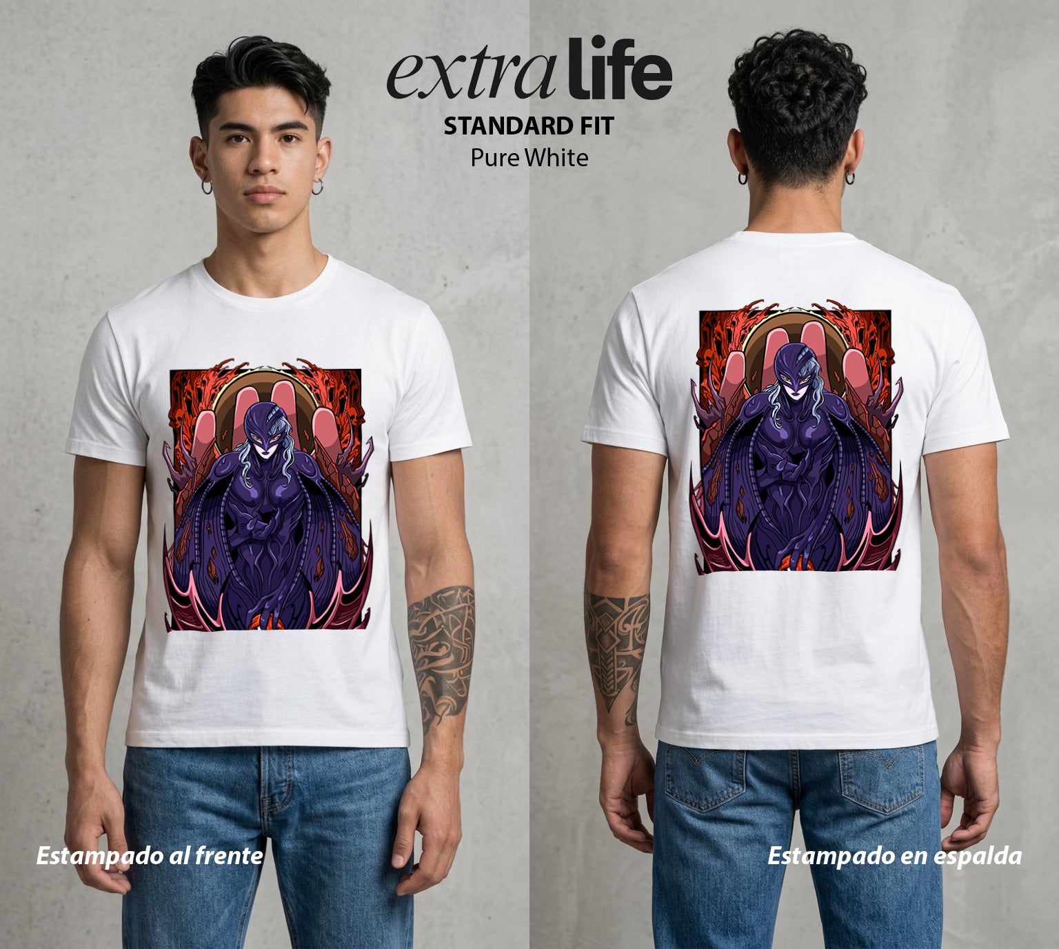 La Marca del Sacrificio | El Angel Traidor #00195 - Playera Standard Fit | Pure White - Foto en modelo