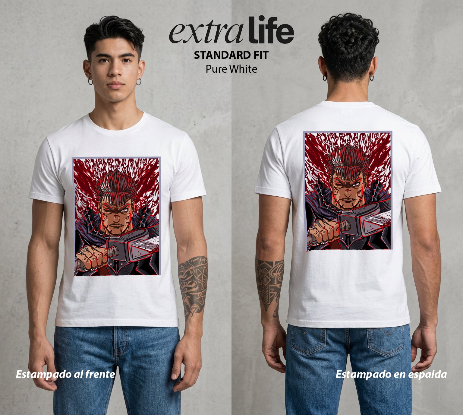 La Marca del Sacrificio | La Marca del Destino #00199 - Playera Standard Fit | Pure White - Foto en modelo