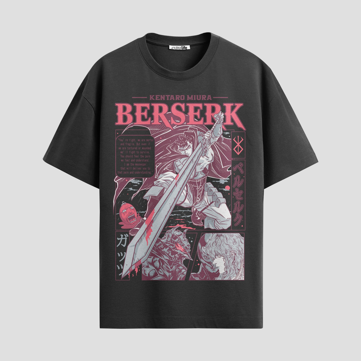 Playera urbana de anime y gaming ExtraLife MX, corte Classic Premium unisex ligero y transpirable en color Deep Black y Pure White, ropa de uso diario para gym y casual.