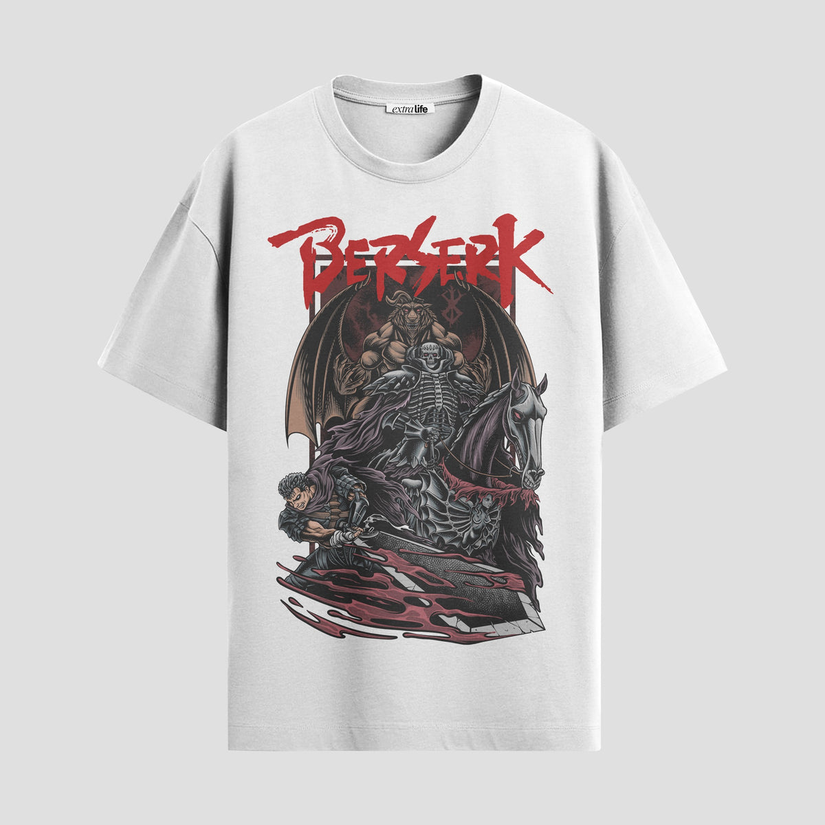 Playera urbana de anime y gaming ExtraLife MX, corte Classic Premium unisex ligero y transpirable en color Deep Black y Pure White, ropa de uso diario para gym y casual.