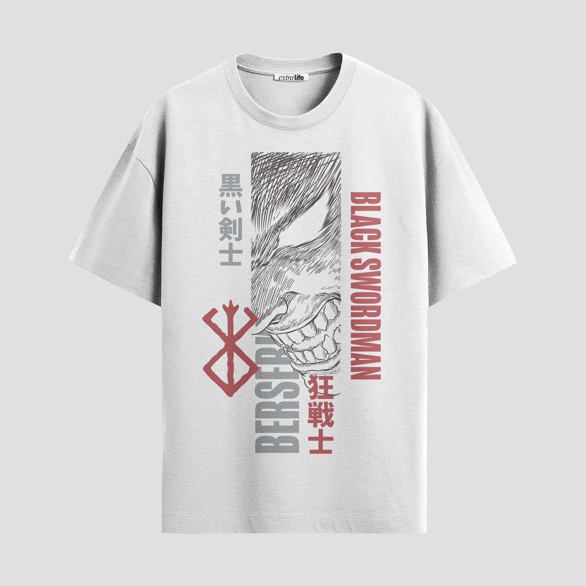 Playera urbana de anime y gaming ExtraLife MX, corte Classic Premium unisex ligero y transpirable en color Deep Black y Pure White, ropa de uso diario para gym y casual.